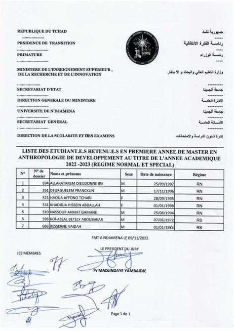 Actualités Listes des étudiants retenus en première année de Master