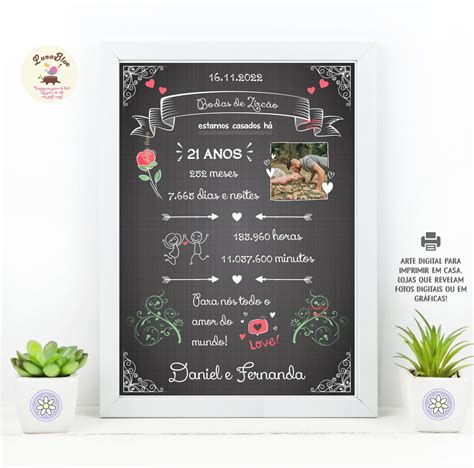 Chalkboard Bodas de Zircão 21 Anos Arte Digital Elo7