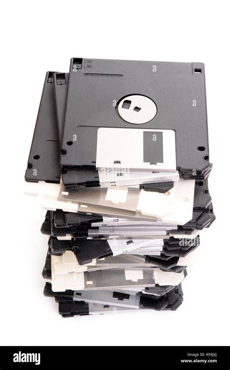 Pile Of Floppy Disks Over White Stock Photo Alamy