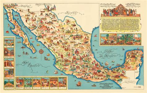 Old Map of Mexico 19th Century Map Pictorial Map Fine - Etsy