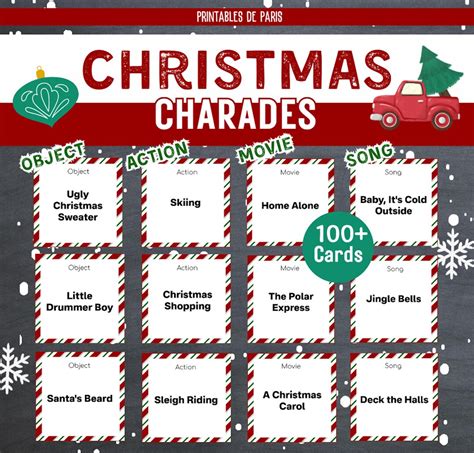 Christmas Charades, Christmas Printable Game, Christmas Party Classroom ...