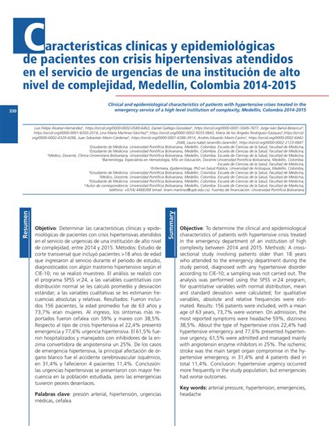 Pdf Caracter Sticas Cl Nicas Y Epidemiol Gicas De Pacientes Con