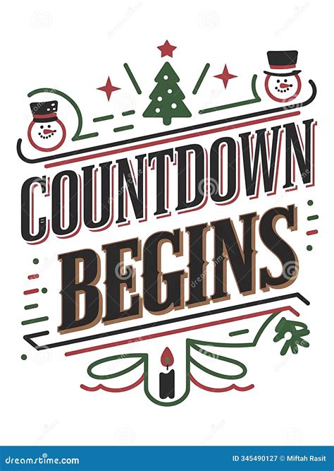 Christmas Countdown Begins Festive Holiday Season Design Stock Image