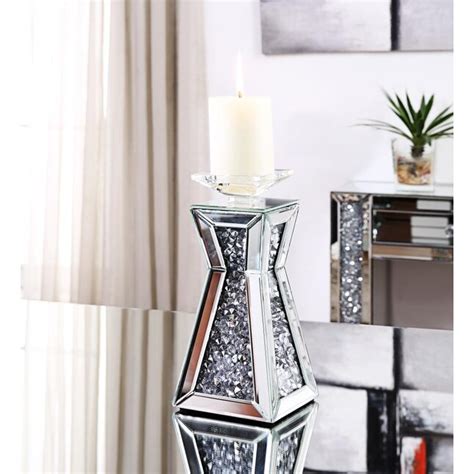 Benzara 1 Candle Glass Pillar Candle Holder In The Candle Holders