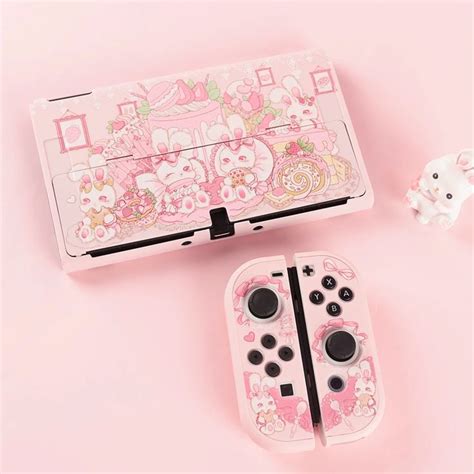 Kawaii Pink Strawberry Bunny Nintendo Switch Cover In Nintendo