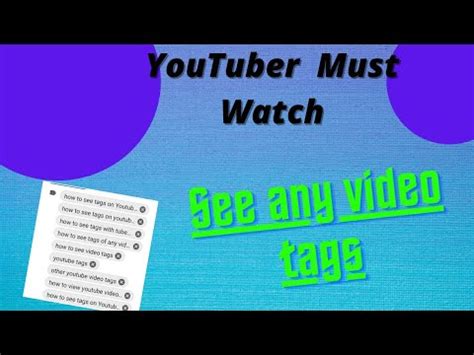 How To See Tags On Youtube Videos And Channels Youtube