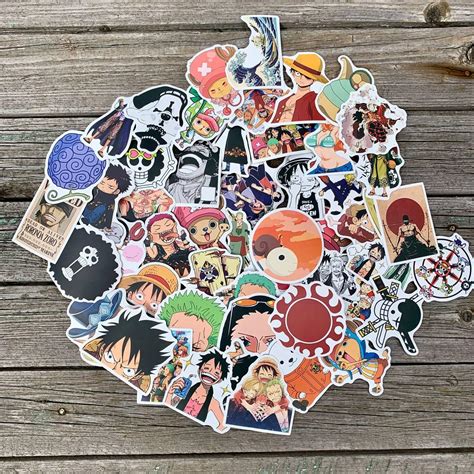 Купити Стікери One Piece 10 шт на ноутбук, велик, скейт, мото, авто ...