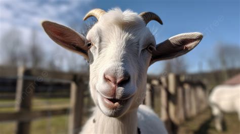 Close Up Of A Goat Looking At The Camera Background Funny Goat Picture