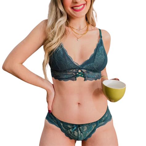 Conjunto Lingerie Renda Sexy Hangar Moriah Bojo Remov Vel Shopee Brasil