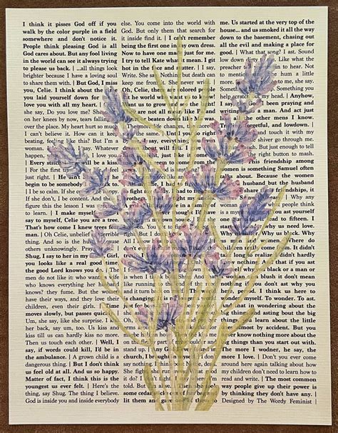 The Color Purple By Alice Walker Quote Print Etsy