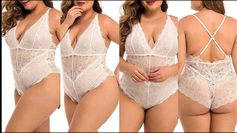 XAKALAKA Women Plus Size Lace Bodysuit Teddy Lingerie One Piece