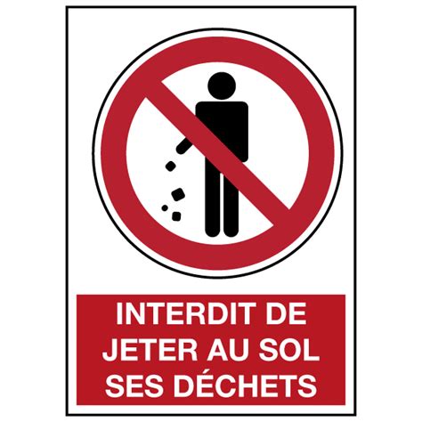 Panneau Interdit de Jeter au Sol ses Déchets ISO 7010 OZC Signalétique