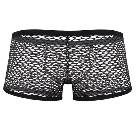 Us Mens Fishnet Underwear See Through Low Rise Bulge Pouch Boxer Briefs Lingerie Ebay