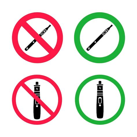 Premium Vector No Vaping And Vaping Area Signs Red Forbidden And