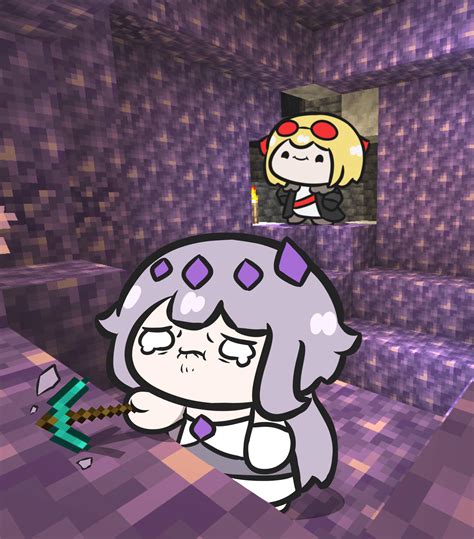 Kaela forcing Bijou to work in Minecraft : r/HololiveMemeTemplates