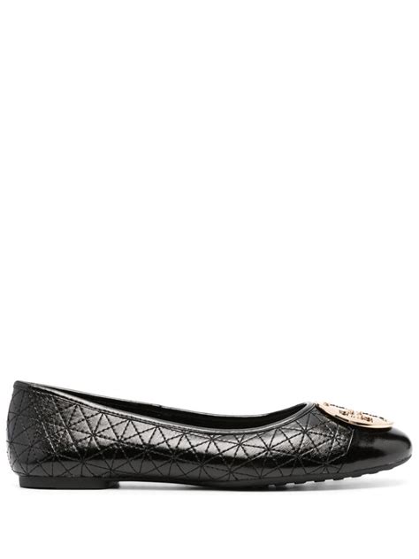 Tory Burch Claire Quilted Leather Ballerinas In Black Lyst