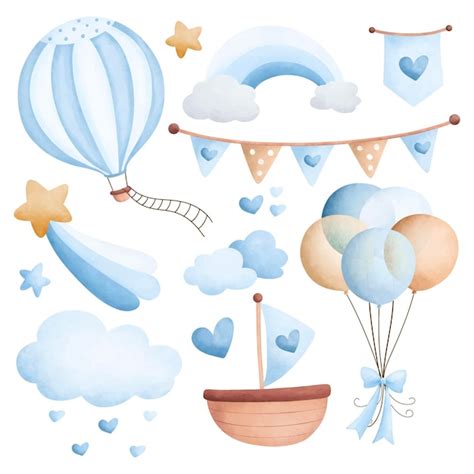 Premium Vector Watercolor Illustration Set Of Nursery Clipart For