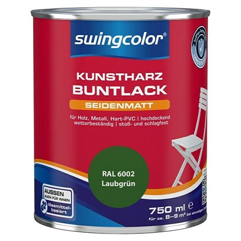 swingcolor Buntlack Kunstharz für Außen Laubgrün 750 ml Seidenmatt