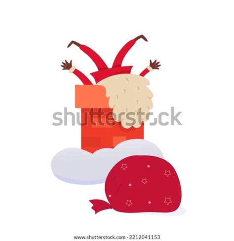 Santa Claus Comic Character Jumps Down Stock Vector Royalty Free