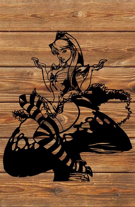 Digital Art Collectibles Twisted Alice Tattoo Stencil Silhouette For