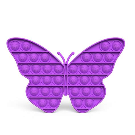 Push Pop Bubble Pop It Fidget Toy Butterfly Purple With Embossed Logo