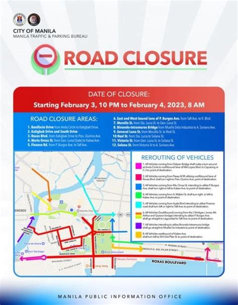 Manila Announces Road Closures Rerouting Scheme Ahead Of Sunday Fun