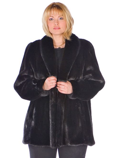 Plus Size Mink Fur Jacket Ranch Shawl Collar Madison Avenue Mall Furs