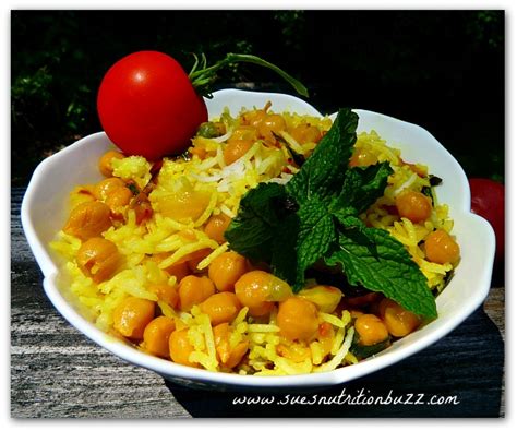 Chickpea Lemon Mint Rice Salad - Sue's Nutrition Buzz