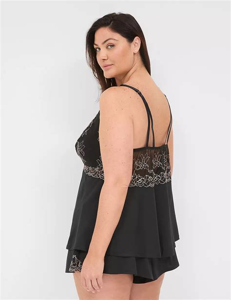 Romantic Lace Trim Cami Short Set 1 Lanebryant