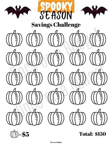 Halloween Savings Challenge Spooky Season Digital Download Printable