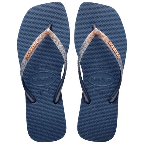 Indigo Blue Slim Square Glitter Flip Flops Havaianas