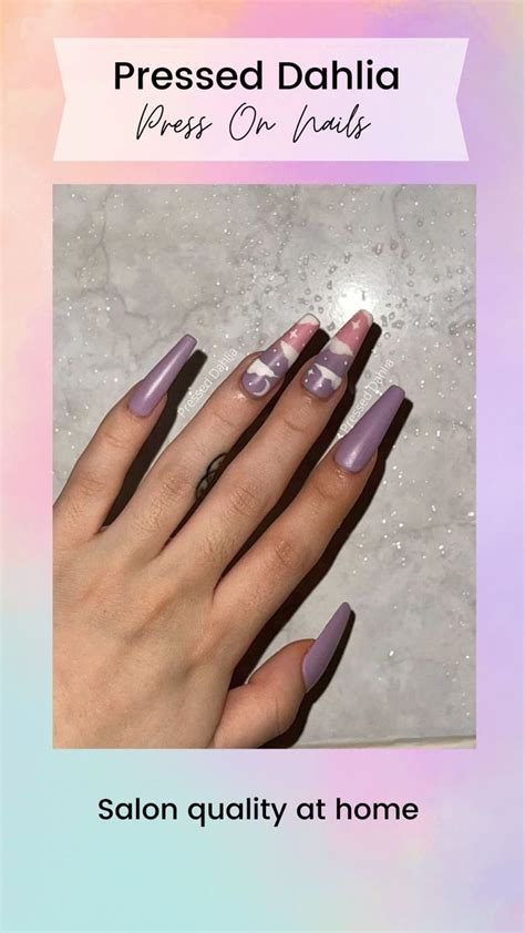 Purple Sky Nails Purple Cloud Nails Pink Sky Nails Pink Etsy Sky