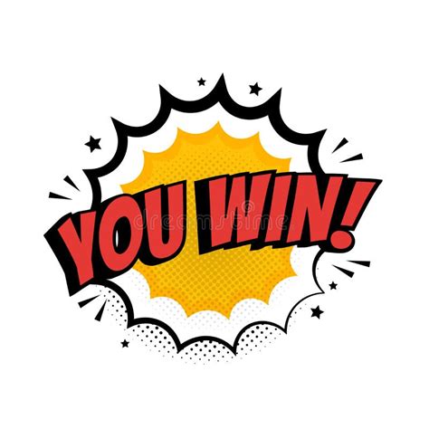 You Win Sign In Pop Art Style Big Win Promo Concept Vector