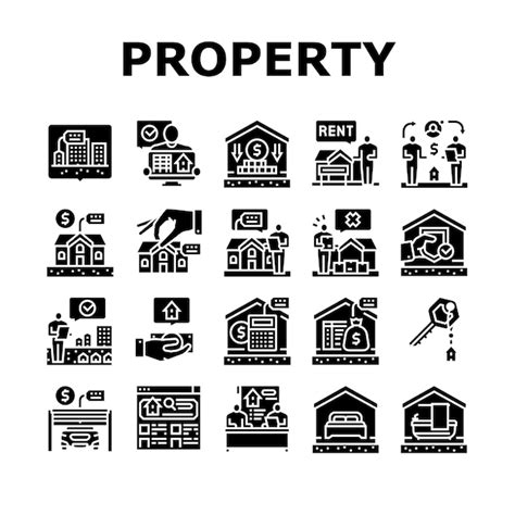 Premium Vector Property Estate Home House Real Icons Set Vector