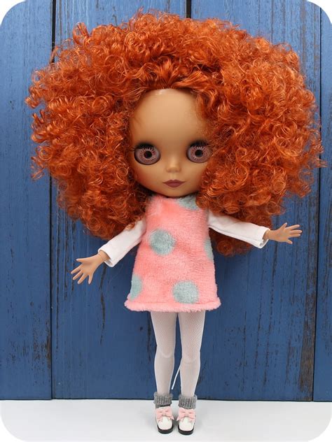 Betty Premium Custom Neo Blythe Doll With Ginger Hair Dark Skin