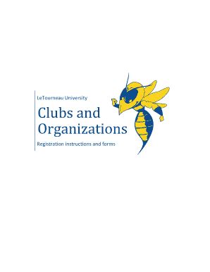 Fillable Online Letu Clubs And Organizations Registration Instructions