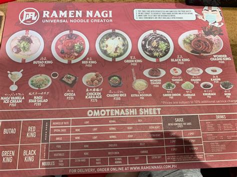 Menu At Ramen Nagi Sm Fairview Restaurant Quezon City