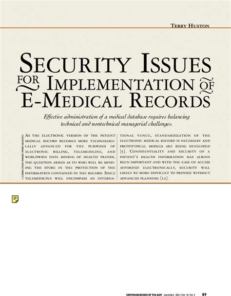 Electronic Health Records Security