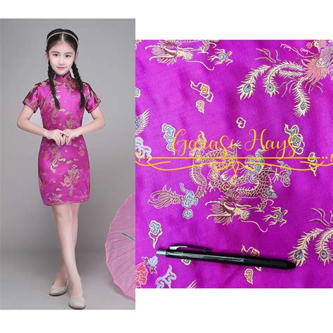 Jual Kain Cheongsam Cheong Sam Jibao China Shanghai Pink Fuchsia Naga