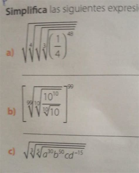 Simplifica Las Siguientes Expresionesaayida Por Favor Ayuda Doy