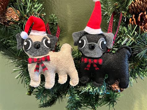 Pug Christmas Ornament, Pug Holiday Ornament, Gift for Pug Lover, Pug Christmas Gift, Dog ...