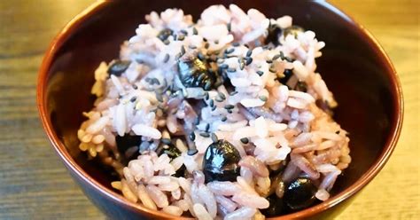 Recipes For Tom Iri Kuromame Gohan Steamed Rice With Toasted Black