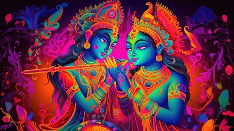 Lord Radha Krishna Are Known For Their Divine Love And Devotion Towards Each Other Stock