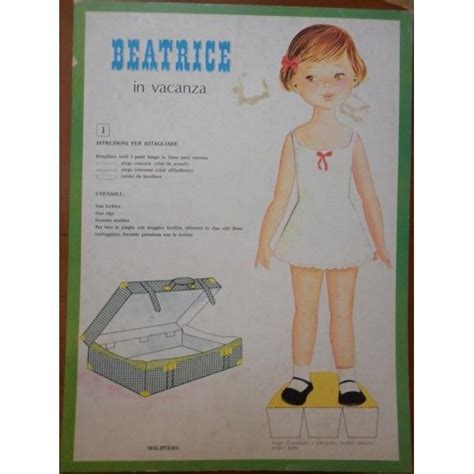 Bambola Di Carta Beatrice In Vacanza Malipiero 1969 Bambole Di