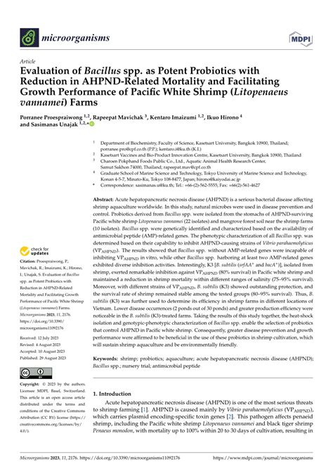 Pdf Evaluation Of Bacillus Spp As Potent Probiotics With Reduction