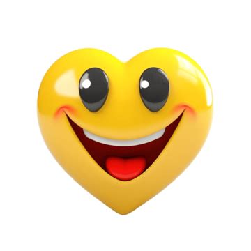 The Yellow Face Red Heart Eyes And Big Laugh Isolated D Render