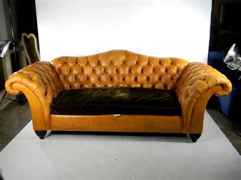 Camel Leather Sofa - Foter