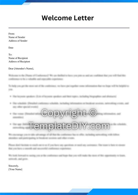 Conference Welcome Letter Sample Template With Examples