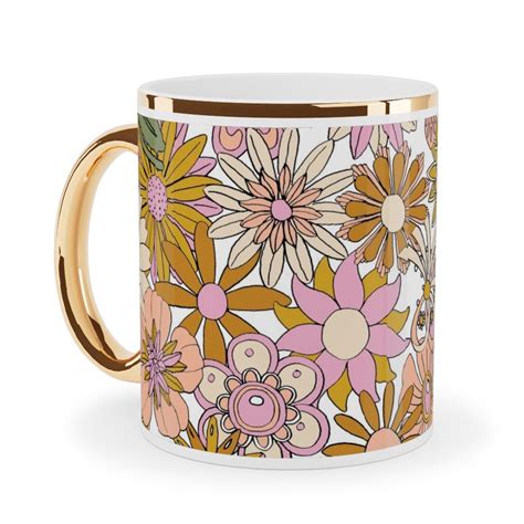 Pink And Gold Floral Mugs Shutterfly