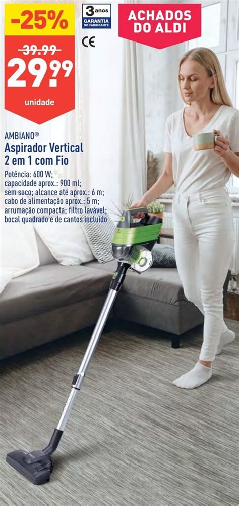 Promoção AMBIANO Aspirador Vertical 2 em 1 Fio em ALDI